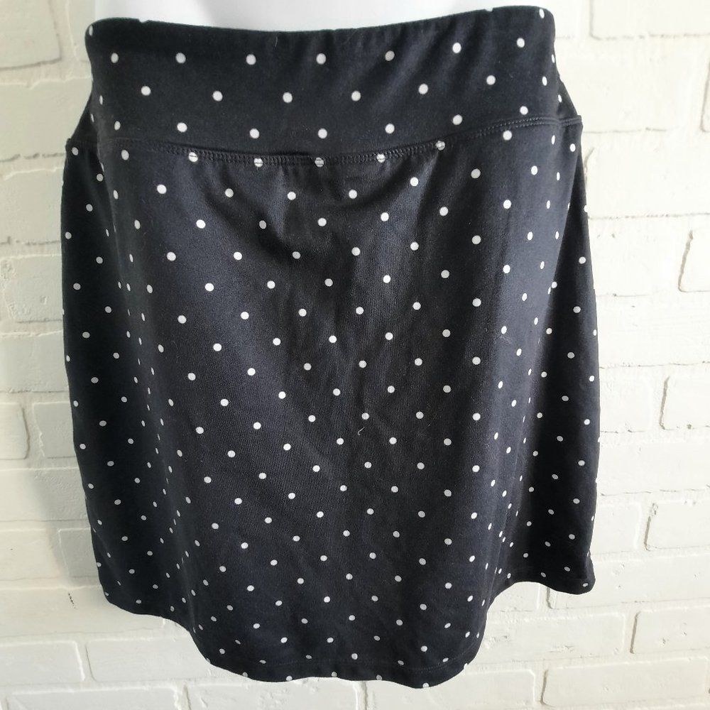 Seg'ments Luxe Navy Blue with White Polkadots Jersey Skort Size Medium